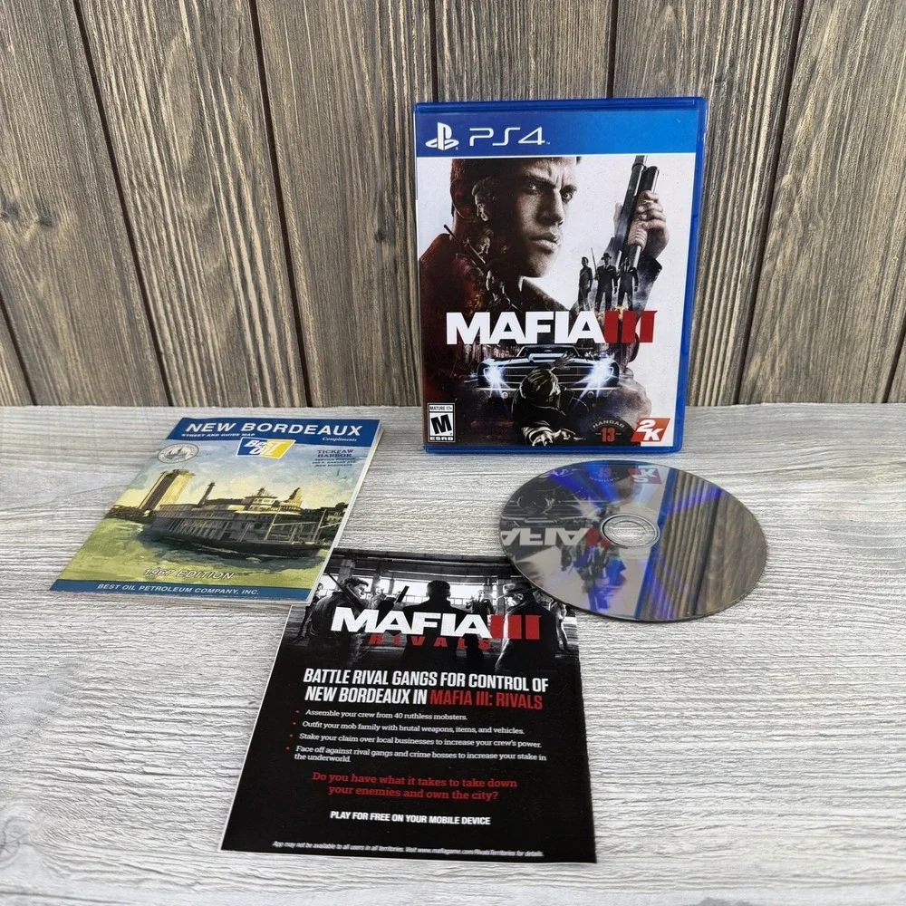 Sony PlayStation PS4 Mafia III Hangar 13 2K Video Game Tested Working